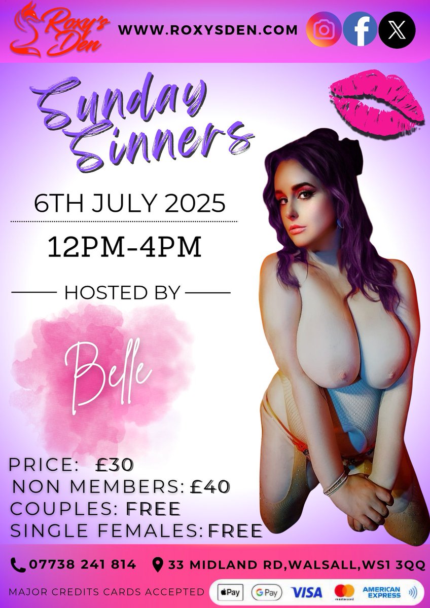 𝓑𝓮𝓵𝓵𝓮 𝓡𝓸𝓼𝓮 🌹 (@thebellerosex) on Twitter photo I'm so excited to be at the Den this weekend!!
Come catch me and 2 other absolutely gorgeous girlie's on Saturday night.
Sunday it's just me, so I'm going to need some company 😜
If you thought the weather was hot get yourself to <a href="/roxysden/">Roxy's Den</a> and we'll show you what hot really is! I'm so excited to be at the Den this weekend!!
Come catch me and 2 other absolutely gorgeous girlie's on Saturday night.
Sunday it's just me, so I'm going to need some company 😜
If you thought the weather was hot get yourself to <a href="/roxysden/">Roxy's Den</a> and we'll show you what hot really is!