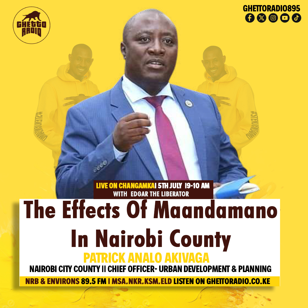 Ghetto Radio (@ghettoradio895) on Twitter photo Nairobians, let's talk about Nairobi for a minute!
Chief Officer Urban Development &Planning, Mr Patrick Analo will be live on #Changamka this morning with <a href="/LIBERATOREDGAR/">Edgar Ogutu(liberator)</a> from 9-10AM.
☎️0711 443 886
#stenjenijamo Nairobians, let's talk about Nairobi for a minute!
Chief Officer Urban Development &Planning, Mr Patrick Analo will be live on #Changamka this morning with <a href="/LIBERATOREDGAR/">Edgar Ogutu(liberator)</a> from 9-10AM.
☎️0711 443 886
#stenjenijamo