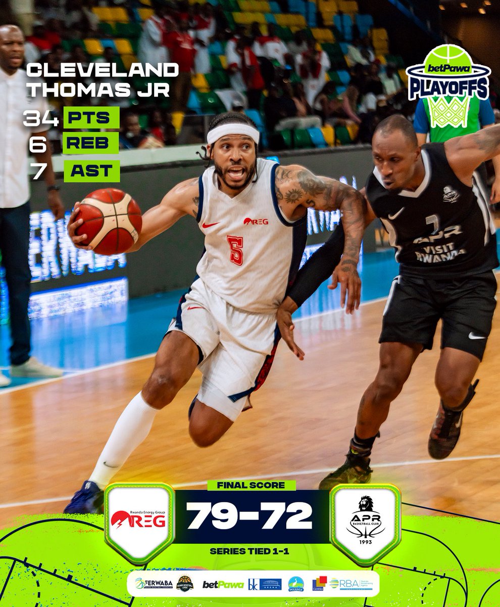 The series is tied 🔥🏀 Game 3 this Sunday, it’s gonna be wild 💥

#betpawaplayoffs #RBL25