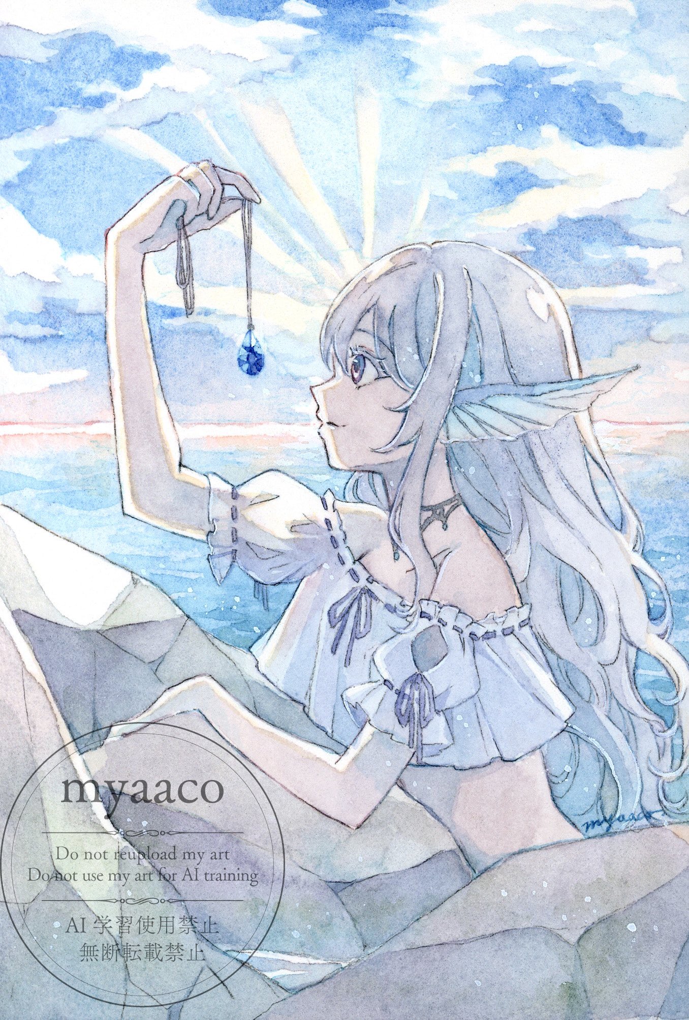 さーやさま専用（原画）暮れる空の輝き【水彩画】ほか 3点おまとめ