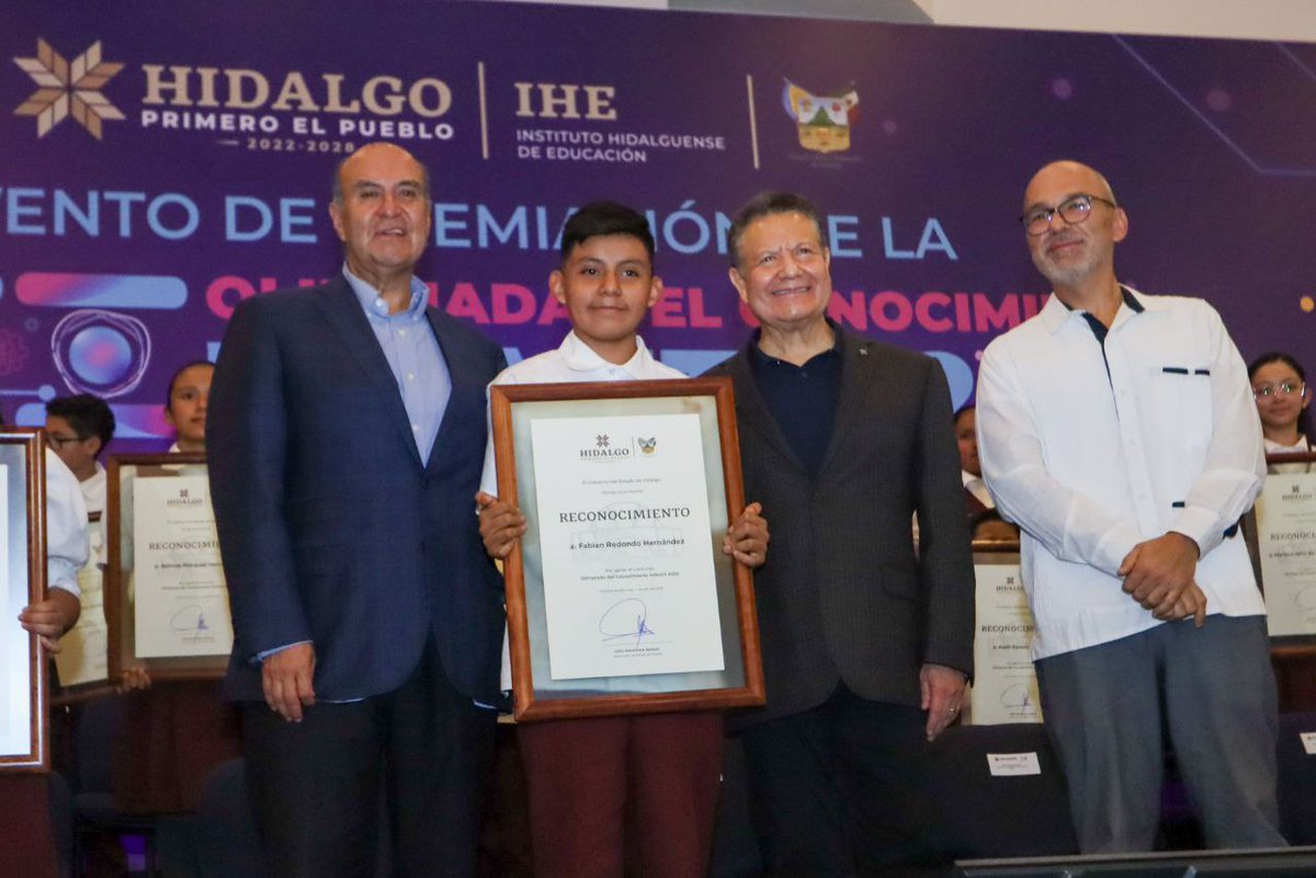 SEPHidalgo's tweet image. Con la Olimpiada del Conocimiento Infantil 2025, celebramos el esfuerzo, la inteligencia y los sueños de 32 niñas y niños hidalguenses que hoy son ejemplo de lo que significa aprender con propósito. Gracias al impulso del gobernador @juliomenchaca_, y del secretario…