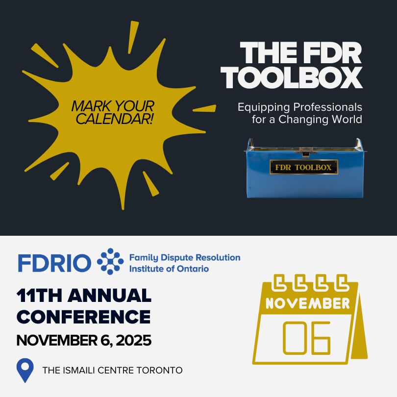 As you're wrapping up your desk, putting on your shades and heading into a sunshine-centred summer, don't forget to flag FDRIO's 11th Annual Conference as your main fall event! #fdr #conference #familylaw #familyarbitration #parentingcoordination #familyvaluation #thefutureofFDR