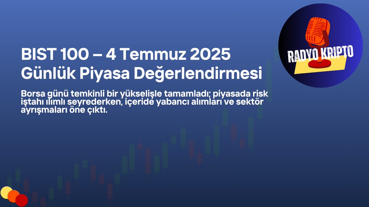 📈 4 Temmuz 2025 BIST100 kapanış raporu yayında!

🔗 Detaylı analiz: radyokripto.com/?p=4579

✅ Endeks: 10.275 (+%0,46)
📊 En çok yükselen: #SELGD #DITAS #ATSYH
📉 En çok düşen: #TUREX #ESCAR #IZFAS
💼 Bankacılık yükselişte, hacim zayıf.

#BIST100 #Borsa #Hisse #Finans