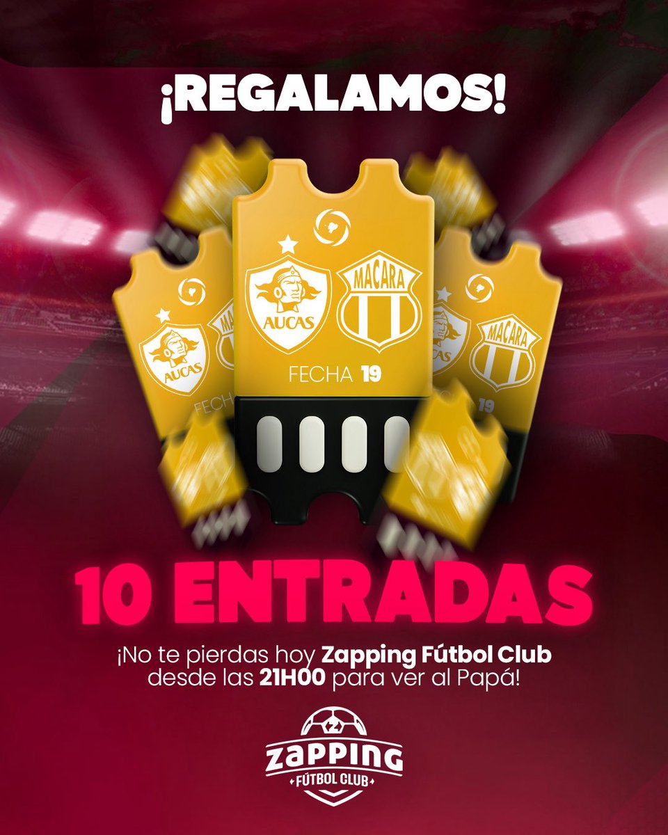 zapping_ecu's tweet image. Alerta de sorteo 🚨🏟️🎟️

Sintoniza #ZappingFC esta noche (21:00) y podrás ganarte entradas para el partido entre @Aucas45 y @Macara_Oficial 🫡

Te esperamos 🤳