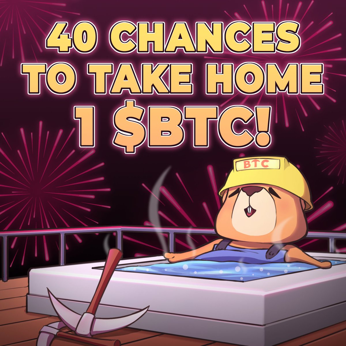 BTCRushGame's tweet image. 🇺🇸 Fire up the celebration for July 4! 🇺🇸
We’re giving away 40 pickaxes, aka 40 mining chances, for multiple chances to win 1 $BTC, 1000 $USDT, and 100 $TON, shared among 4 Rushers who RT & comment "Digging for freedom!". 🔥