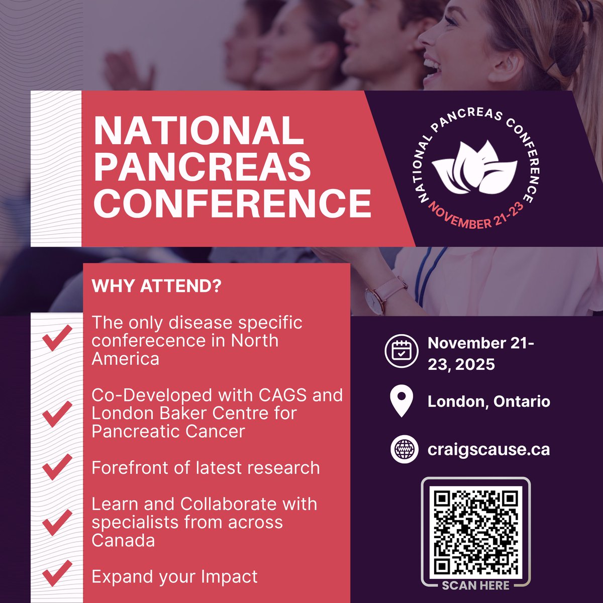 Craig's Cause Pancreatic Cancer Society (@craigscausecan) on Twitter photo Join healthcare professionals, researchers, and advocates from across Canada at the only disease-specific pancreas conference in North America.
Secure your spot today by scanning the QR code.
<a href="/LHSCCanada/">London Health Sciences Centre</a> <a href="/LHSCRI/">London Health Sciences Centre Research Institute</a> #NPC2025 #PancreaticCancerAwareness #CancerResearch Join healthcare professionals, researchers, and advocates from across Canada at the only disease-specific pancreas conference in North America.
Secure your spot today by scanning the QR code.
<a href="/LHSCCanada/">London Health Sciences Centre</a> <a href="/LHSCRI/">London Health Sciences Centre Research Institute</a> #NPC2025 #PancreaticCancerAwareness #CancerResearch