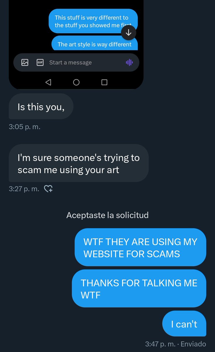 misiwasy's tweet photo. So APPARENTLY there is this user that uses MY FOLIO for scamming people, WTF??? https://t.co/hMvYznsdir