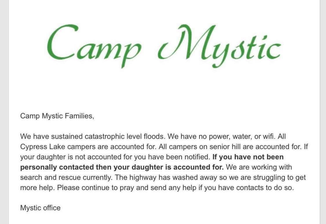 cs_rescue's tweet image. Our prayers and concern are with all affected by the Kerrville flooding, but especially for those who are missing their precious children.
We are determining an activation and response plan.
Ask all to pray fervently. 🙏❤️