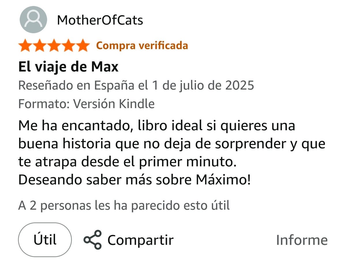 ElViajeDeMax's tweet image. Muy agradecido por las valoraciones 🙏
Ver que está teniendo tan buena acogida me llena de felicidad.
-El Viaje de Máx: Al Oeste- disponible en Amazon.
Tapa blanda: 7,99€
Digital: 2.99€
Kindle Unlimited: GRATIS
📖🤠
