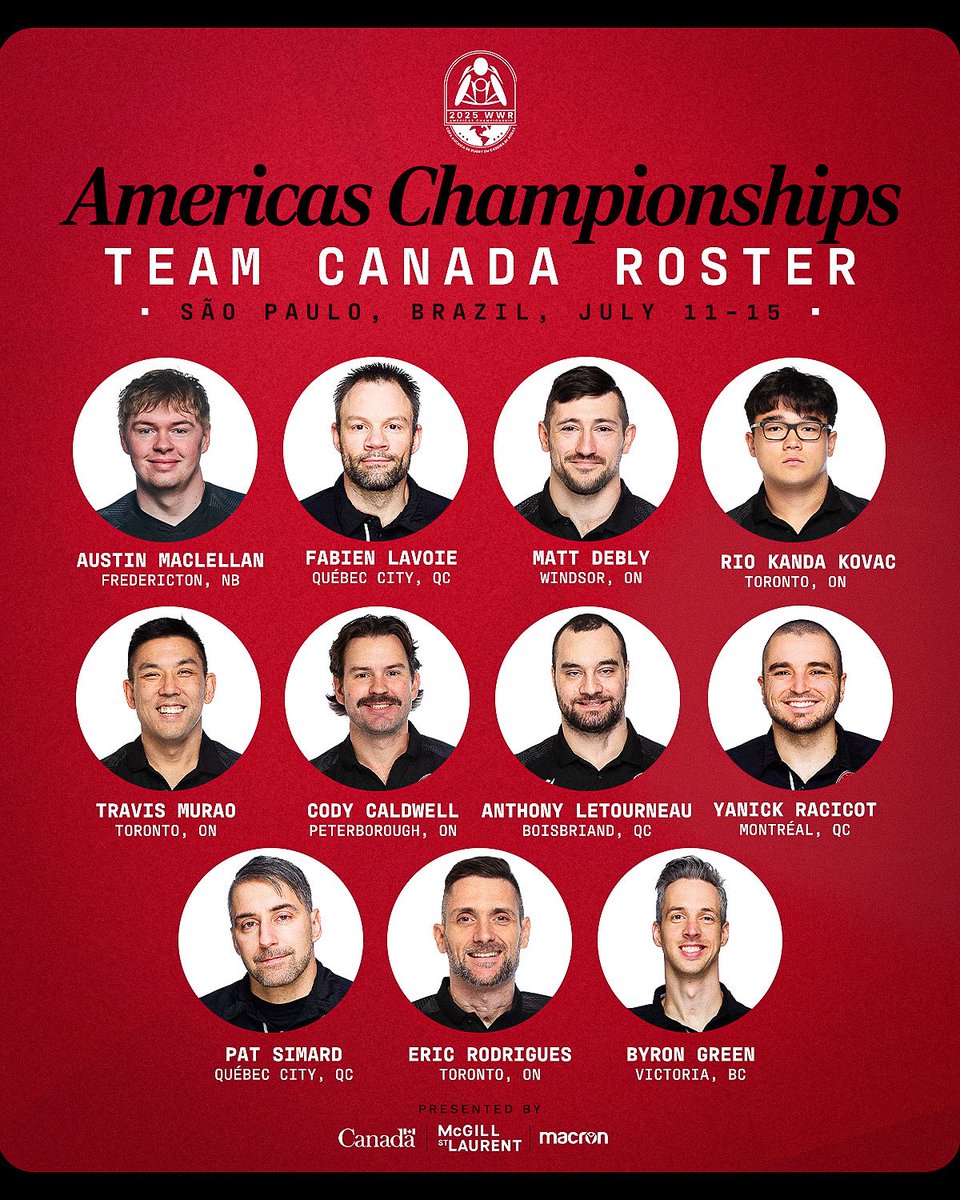 Team 🇨🇦 is ready to compete at the Americas Championship in Brazil — the first opportunity  to qualify for 2026 Worlds. 

Équipe Canada est prête à participer aux Championnats des Amériques à São Paulo, au Brésil, première étape vers la qualification pour les Championnats du 🌎