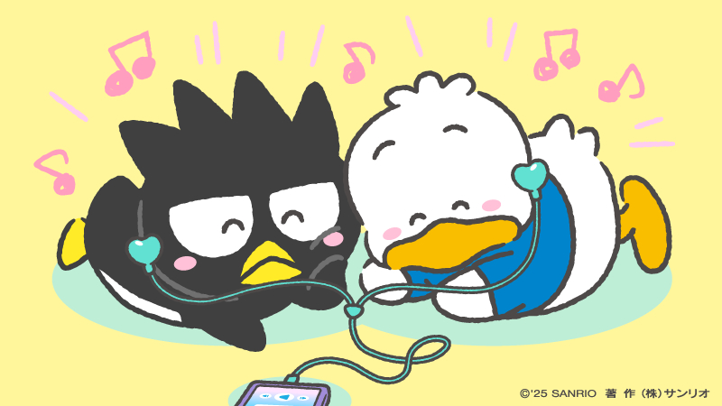 ばつ丸「オレさまのお気に入り聴くか！」
ペックル「…うん♪」
#はぴだんぶい