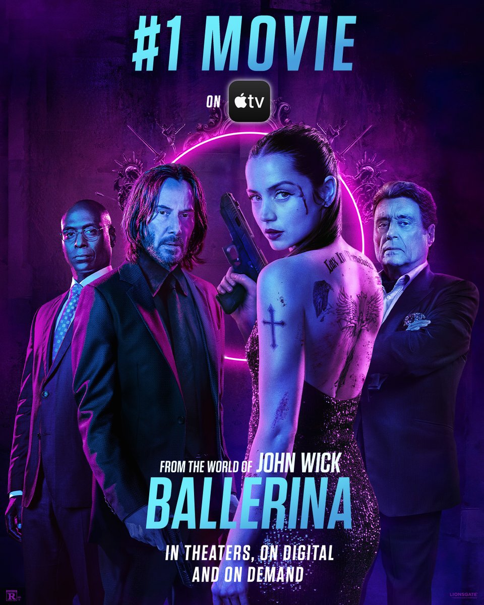 ballerinamovie's tweet image. Don’t miss the #1 movie on the @AppleTV app #BallerinaMovie — In theaters, on demand and on digital: apple.co/3HSfLYv