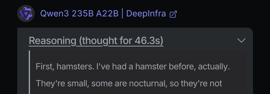 QuadBillionaire's tweet image. Did you know? Qwen used to own a hamster during its training!