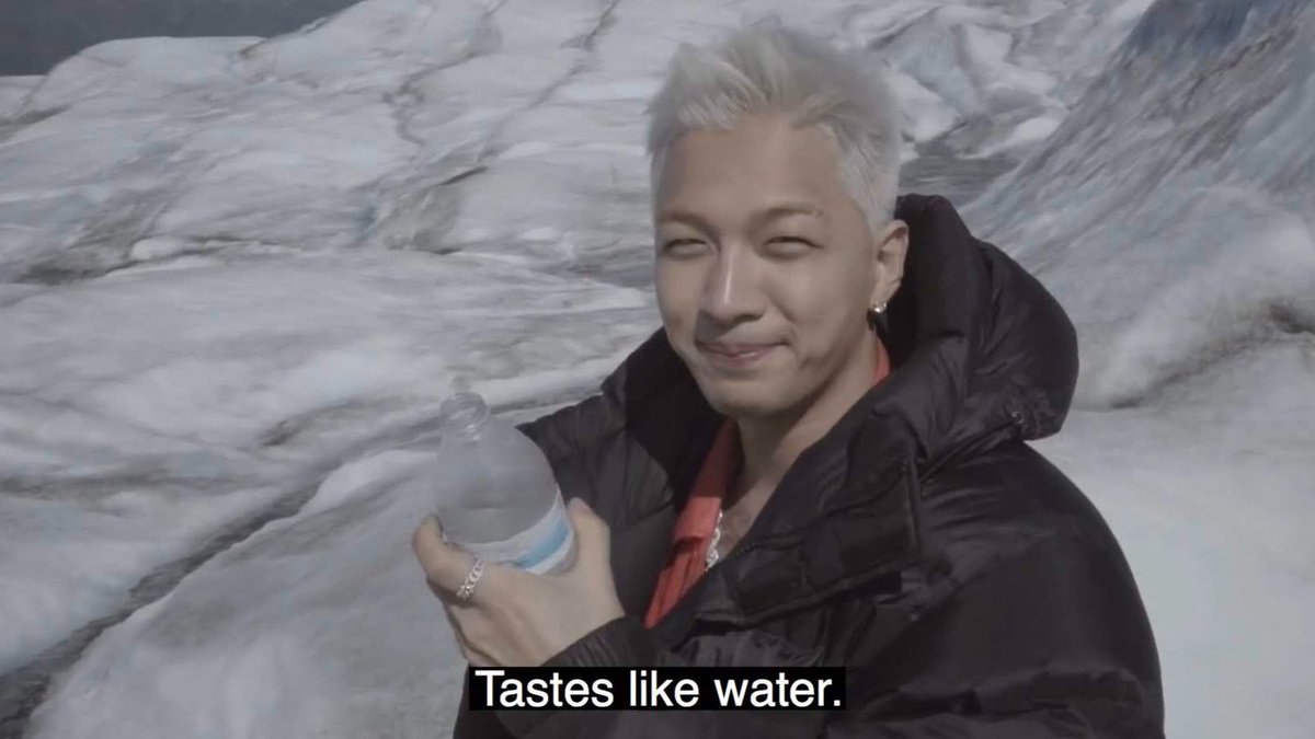 Youngbae braving falling into a glacial pool to deliver us the most detailed review of Alaskan water.