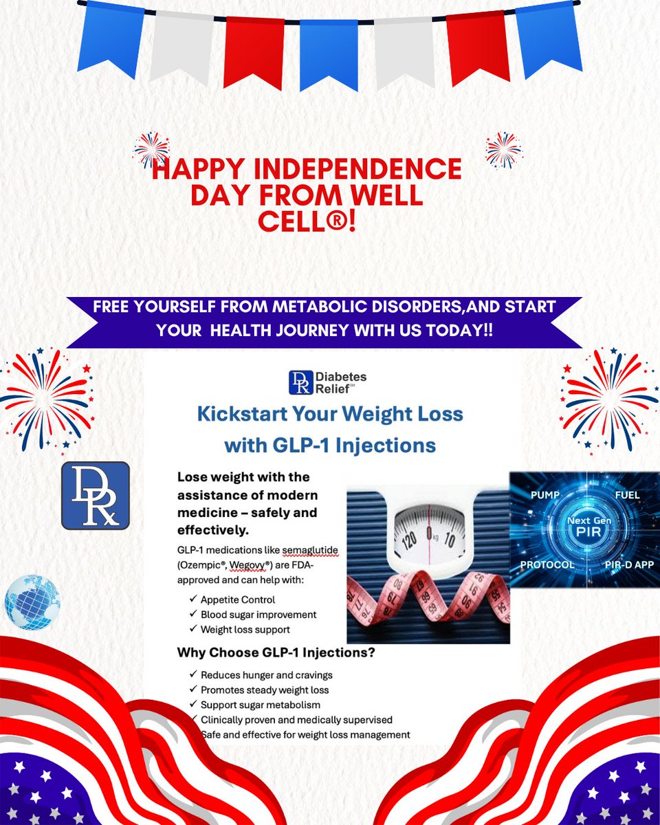 Happy Independence day! Free yourself from metabolic disorders and start your health journey with us today!! 🇺🇸
