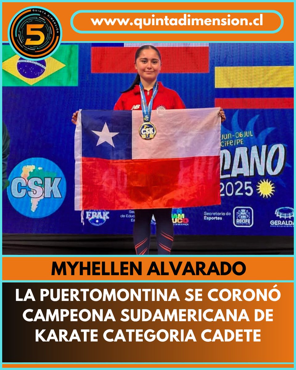 5dimension_cl's tweet photo. 🥋 #Deportes: La puertomontina Myhellen Alvarado, del dojo @karate_appelsport se coronó campeona Sudamericana categoría cadete en #Brasil. Felicidades Myhellen! 👏👏👏👏🇨🇱
#TeamChile #KarateChile #PuertoMontt https://t.co/RQySARb6Jz