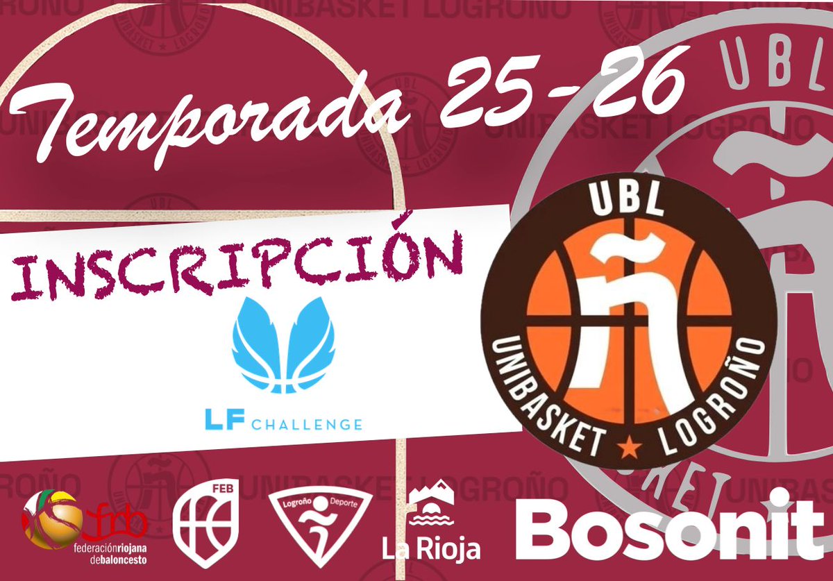 Unibasket Logroño (@cdunibasket) on Twitter photo La FEB nos ha confirmado la participación de <a href="/cdunibasket/">Unibasket Logroño</a> la próxima temporada en LF Challenge.
Muchas Gracias a patrocinadores, instituciones y al empuje de nuestra gente para que el sueño alcanzado en la pista se pueda hacer realidad.
#somosunibasket
#siempremás💪🏀♥️ La FEB nos ha confirmado la participación de <a href="/cdunibasket/">Unibasket Logroño</a> la próxima temporada en LF Challenge.
Muchas Gracias a patrocinadores, instituciones y al empuje de nuestra gente para que el sueño alcanzado en la pista se pueda hacer realidad.
#somosunibasket
#siempremás💪🏀♥️