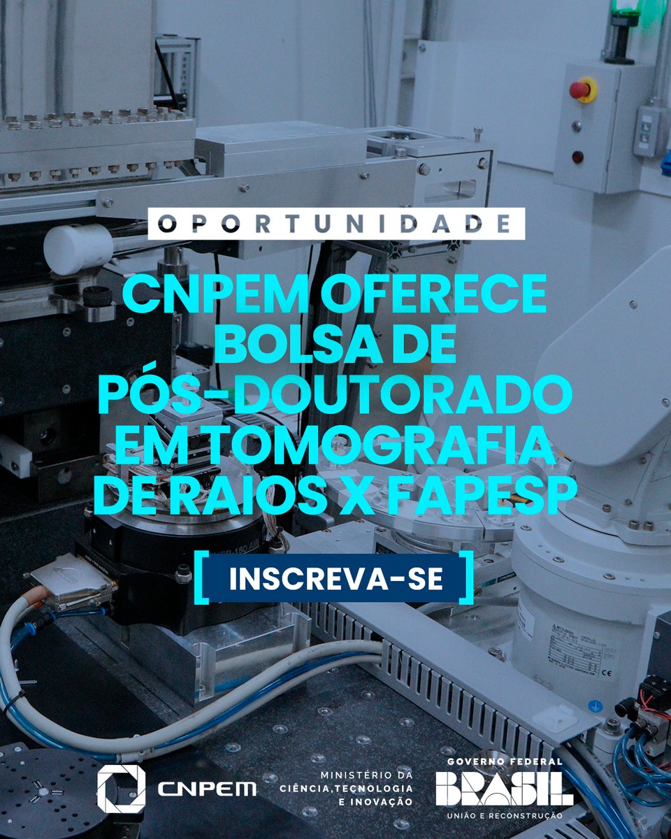 CNPEM's tweet image. CNPEM oferece bolsa FAPESP de pós-doutorado em tomografia de raios X. O Formato é presencial na linha de luz Mogno do Sirius e o prazo para inscrições vai até 20/07.
Saiba mais: encurtador.com.br/H8i9H
#CNPEM #MCTI #FAPESP #PosDoutorado #TomografiaDeRaiosX