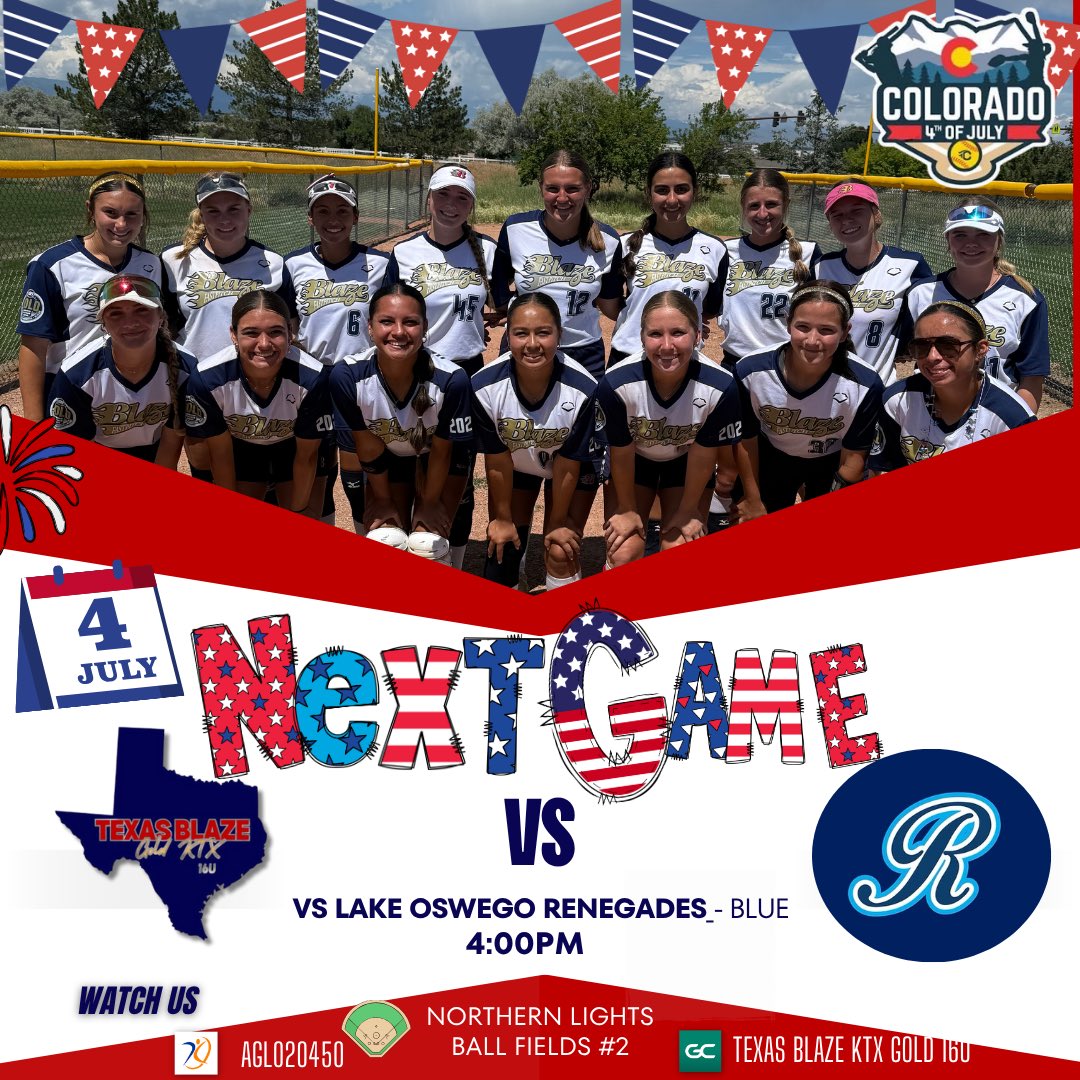 🔥 Next Game Alert! 🔥
We kicked off bracket play strong comeback with an 11-4 WIN over Breakers Lab! 💪💥 Girls are back at it today at 4 vs Lake Oswego Renegades - Blue on Northern Lights Field #2 

📅 Saturday Schedule:
✅ WIN – We play at 2:00PM
❌ LOSE – We play at 12:00PM