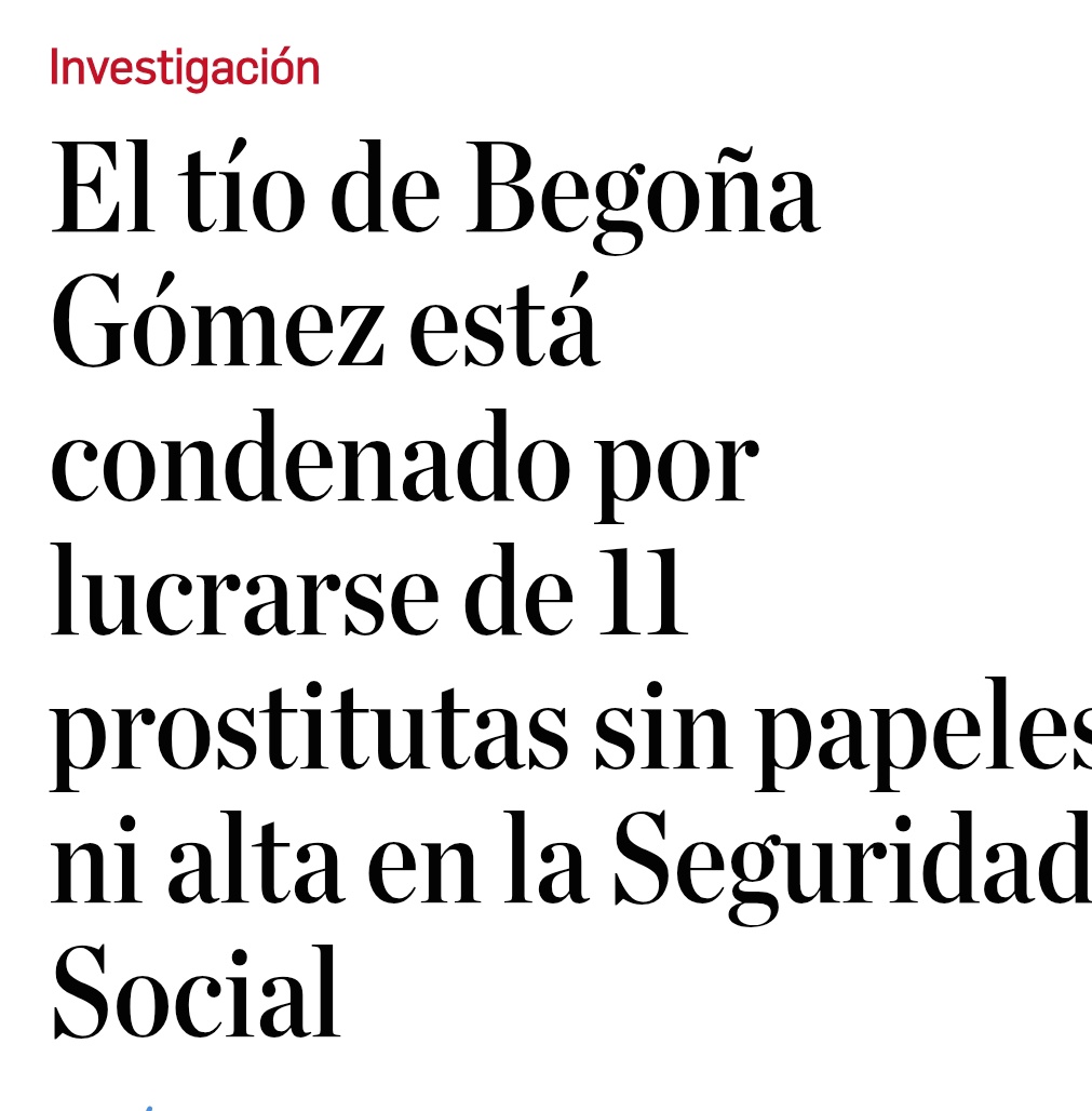 El que está casado con una mujer cuya familia tenía saunas donde se ejercía la prostitución y un tío que se lucraba de prostitutas.