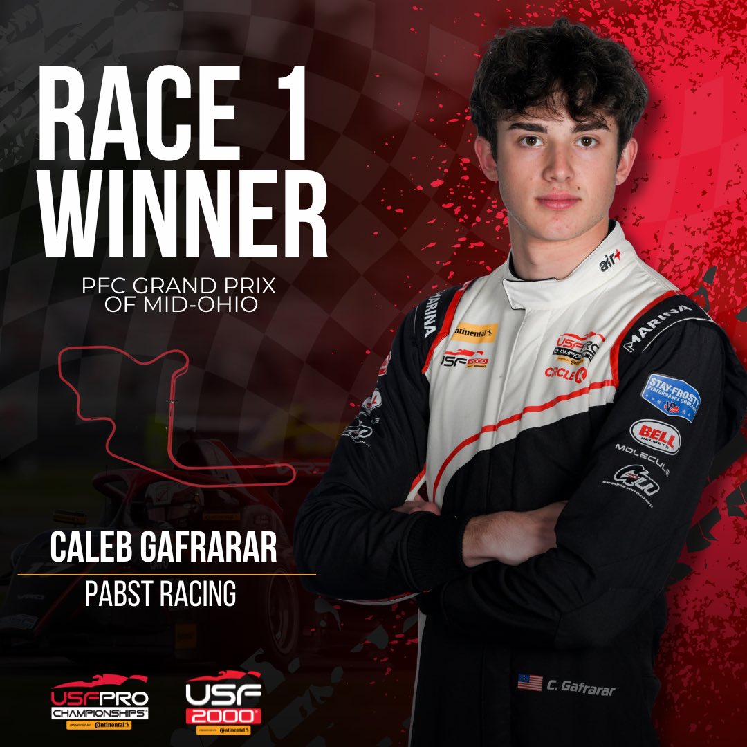 A huge congratulations to Caleb Gafrarar with Pabst Racing on earning his first race win! An unforgettable moment and a well-deserved victory! 🏁🏆

#USFPro #IndyCar #Motorsports #PFCGP #PFCequipped