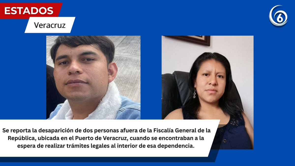canal6tv's tweet photo. #Estados La agrupación @AntorchaOficial denunció que el jueves 3 de julio, entre las 9 y las 9:30 de la noche, dos de sus integrantes desaparecieron a las afueras de la Fiscalía General de la República, ubicada en el Puerto de #Veracruz

Familiares dicen #ExigimosQueAparezcan https://t.co/iSlIzZ9FC0
