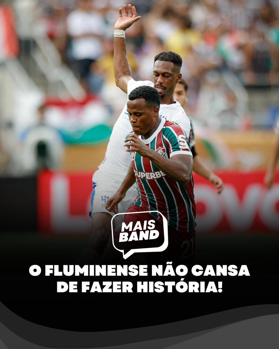 maisband's tweet photo. O Tricolor é semifinalista do Mundial de Clubes! 🔴🟢

Em uma partida eletrizante, o Fluzão venceu o Al-Hilal por 2 a 1 e está entre os quatro melhores do mundo! https://t.co/l7iERiMuV0