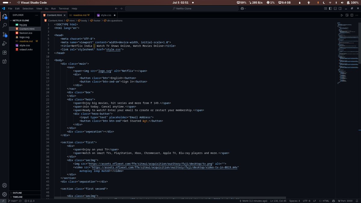 Xen0pp's tweet photo. π¬ Just built a Netflix Clone using ONLY HTML + CSS
Fully responsive, clean layout, smooth UI π»π±
Proud of how much is possible with just the basics π₯
Check it out: https://t.co/a5Uf0b3PCR
#100DaysOfCode #HTML #CSS #NetflixClone #FrontendDev #BuildInPublic #WebDesign https://t.co/zLIiwUftfj