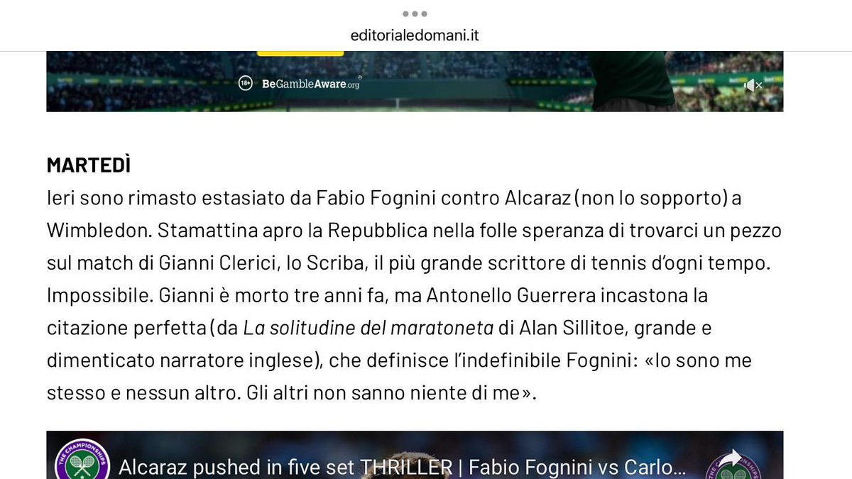 Grazie Antonio D’Orrico.