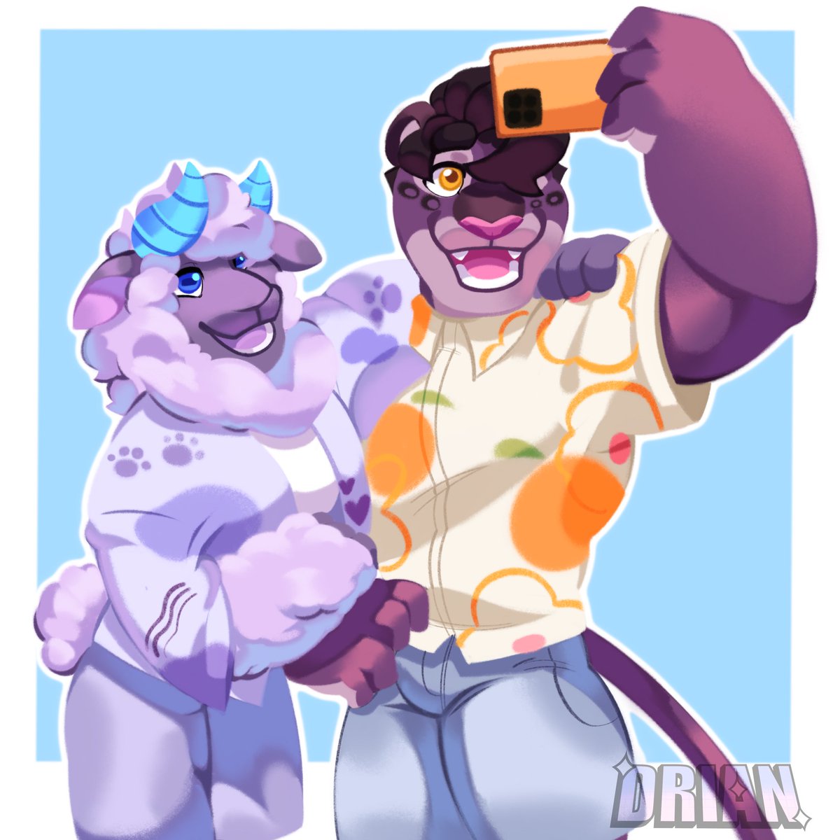PantherDrian's tweet image. A selfie with my bestie :3 ✨✨🌸,I really liked how this drawing turned out :3 simple but nice but I have a lot of ideas I want to do🔥✨
