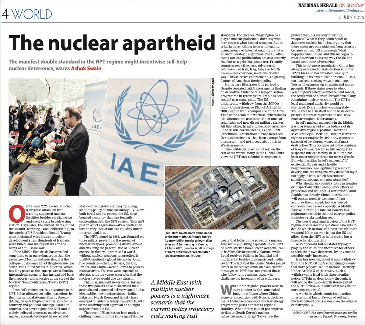 What will happen when China, alone or in coalition with Russia, declares that a U.S.-backed country’s nuclear energy program poses a threat to regional stability and launch “preemptive” strikes? #MyPiece