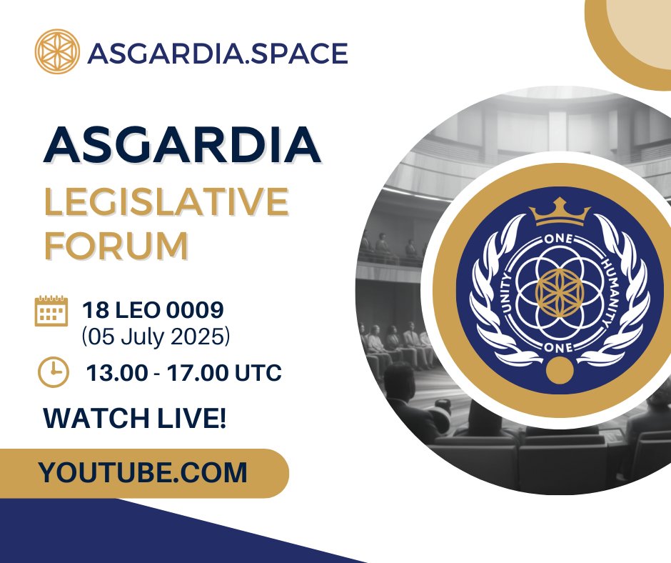 The Second Parliament of Asgardia is gathering for the ALF—where big ideas, bold decisions, and future-shaping conversations are about to take center stage.
🛸🗳

📺 Watch it live: youtube.com/live/JzAf_qYeg…

#AsgardiaSpaceNation #AsgardiaParliament #FutureInTheMaking #Space