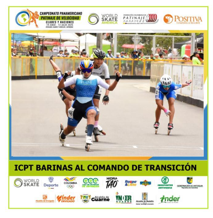 🫡En la segunda jornada del Campeonato Panamericano de Patinaje de Velocidad <a href="/PositivaCol/">Positiva Seguros</a>  el ICPT Barinas de Venezuela comanda el medallero

fedepatin.org.co/.../icpt-barin…