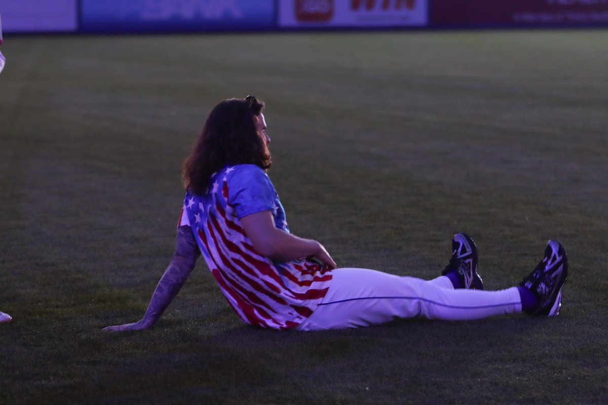 SyracuseMets's tweet image. just a cool chill guy with amazing hair watching fireworks at NBT bank stadium… why what’s up