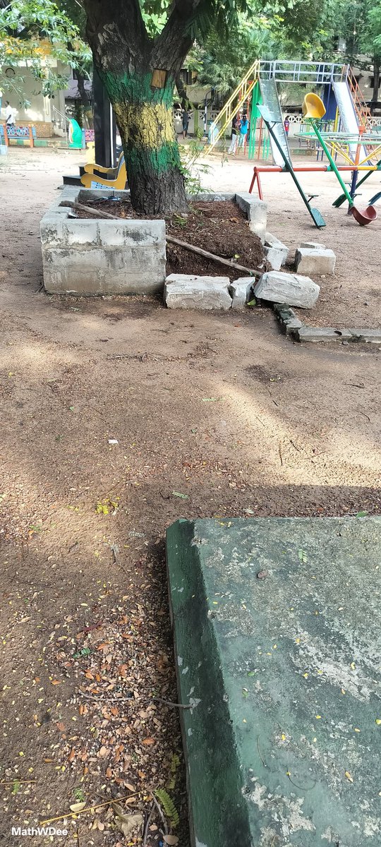 <a href="/chennaicorp/">Greater Chennai Corporation</a>  Tree base slabs are broken presenting an ugly look though otherwise it is a beautiful park ( Asiad Rohini Park Zone 7 Ward 90)  plus a few more slabs and also some broken walkway slabs. Also regular watering of plants needs to be supervised.  FYI &amp; action.