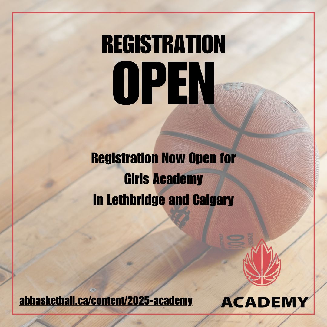 🏀 Academy Registration is NOW OPEN for girls in Lethbridge and Calgary!

Train with the Canada Basketball (CB) Academy, aligned with the Team Alberta Program and national team pathways.

🔗 Register now: abbasketball.ca/content/2025-a… 

#ABA #CanadaBasketball #AlbertaBasketball