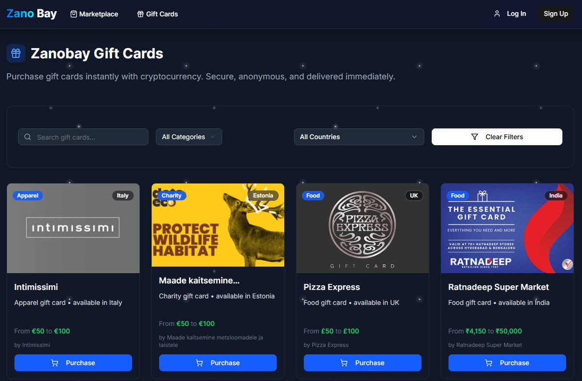 TeamZanobay's tweet image. You can now buy digital gift cards using $ZANO — straight from ZanoBay.com.
#Zano #Privacy #ZanoBay #CryptoGiftCards #Monero #Bitcoin #fUSD #USDT