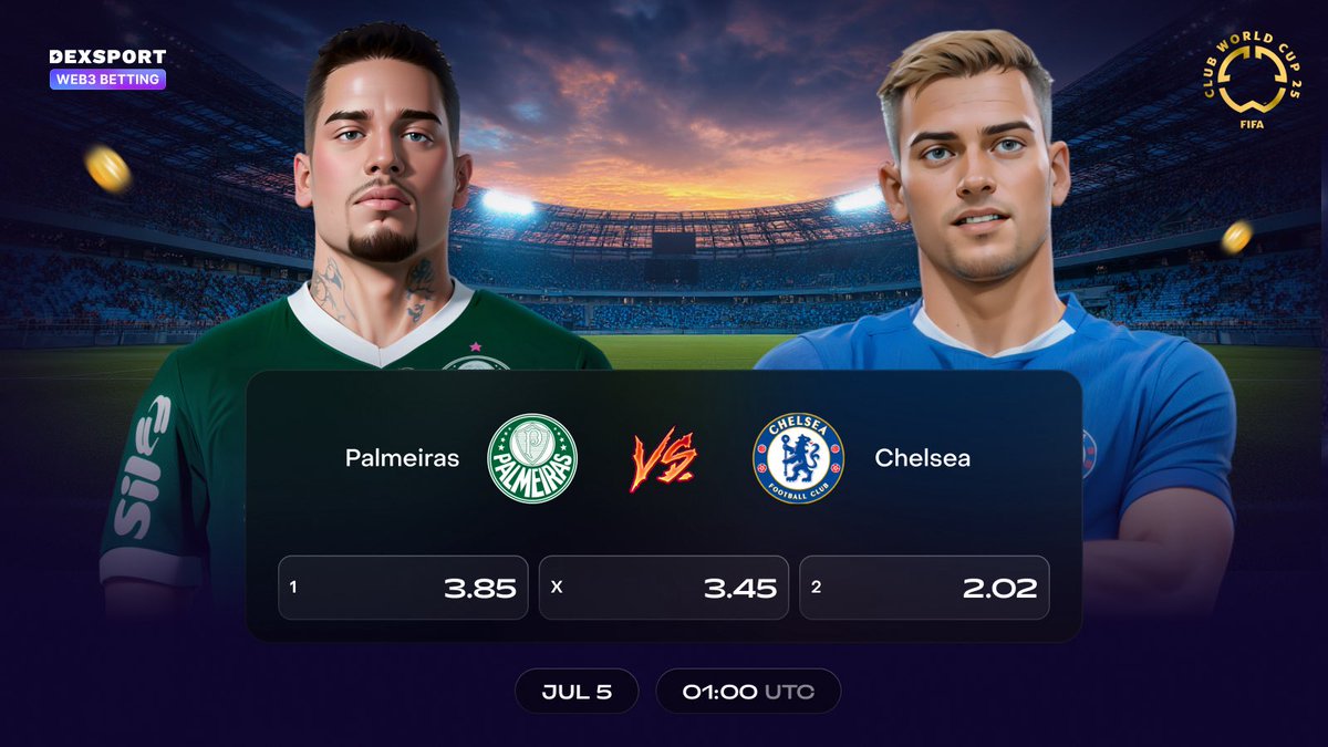 Dexsport ๐ Web3 Betting (@dexsport_io) on Twitter photo ๐ง๐ท Palmeiras vs Chelsea ๐ด๓ ง๓ ข๓ ฅ๓ ฎ๓ ง๓ ฟ
Another Club World Cup quarterfinal brings us a rematch of the 2022 final, where it took extra time to separate these two sides. Chelseaโs recent pattern is interesting โ they score plenty, but many of those goals, like in the Benfica rout, came after ๐ง๐ท Palmeiras vs Chelsea ๐ด๓ ง๓ ข๓ ฅ๓ ฎ๓ ง๓ ฟ
Another Club World Cup quarterfinal brings us a rematch of the 2022 final, where it took extra time to separate these two sides. Chelseaโs recent pattern is interesting โ they score plenty, but many of those goals, like in the Benfica rout, came after
