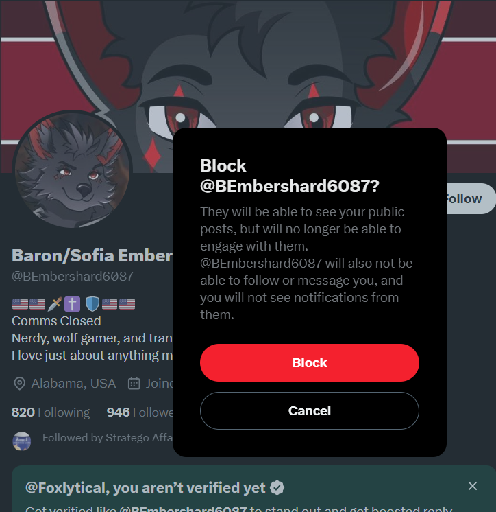 Blocked. 

I saw a post I didn't like.