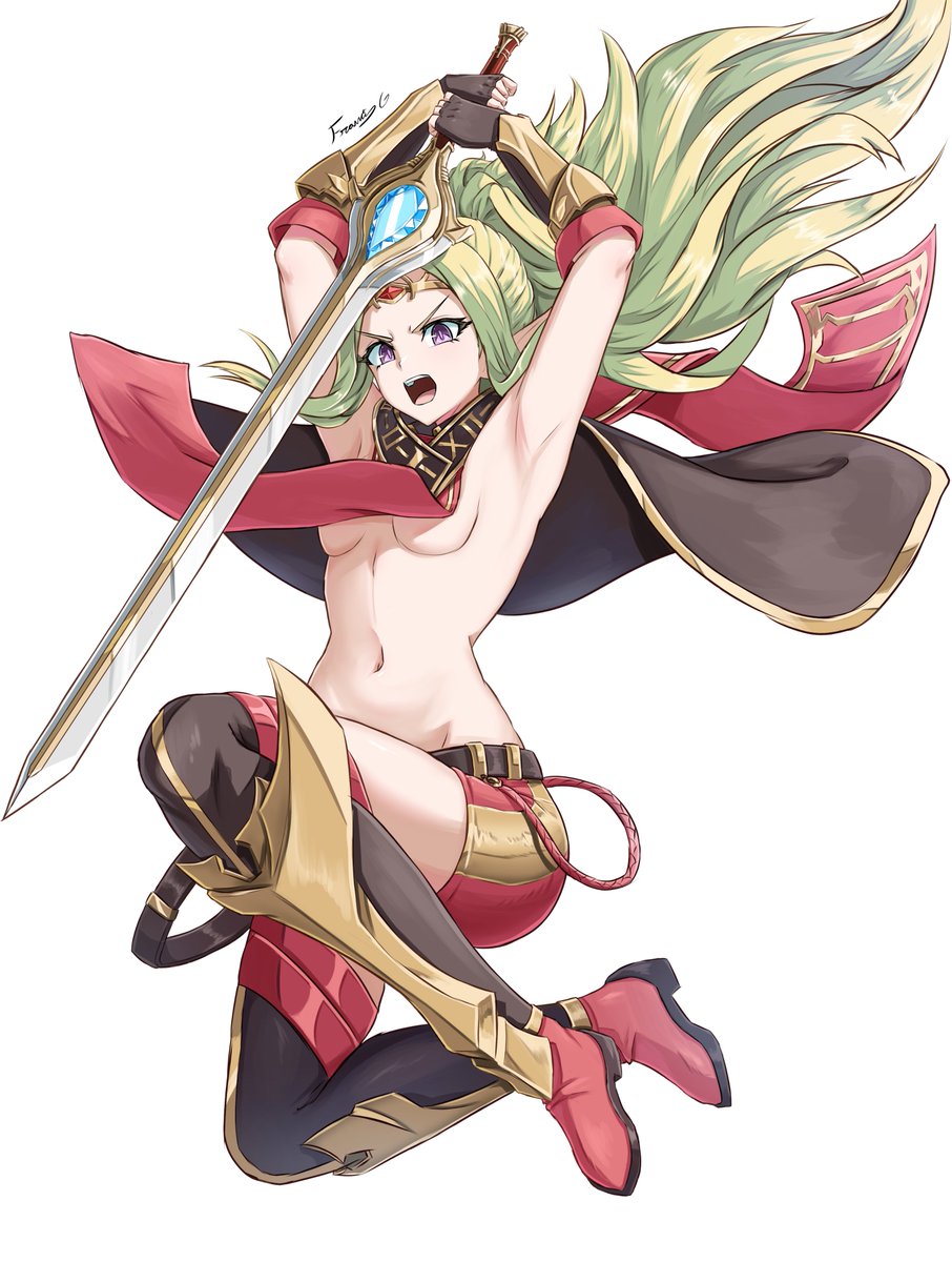 "The plunging attack is the most reliable move in the game"

Nowi in the proto-Pyra outfit comm by <a href="/FGsketch/">i like your attitude (comms close)</a>
