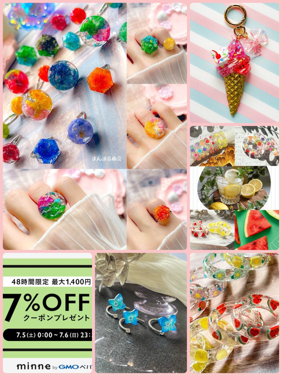 おはようございます🌞😊🌞
いつも❤️RPありがとうございます🙇‍♀️

minneクーポン＆
4周年SALE開催Wチャンスの2日日です🙌🉐

365日満開でお待ちしております💐
身につけられるお花屋さんの扉🚪
minne↓
minne.com/@1nekoneko

#ハンドメイドアクセサリー
#レジン作品
#人魚の涙