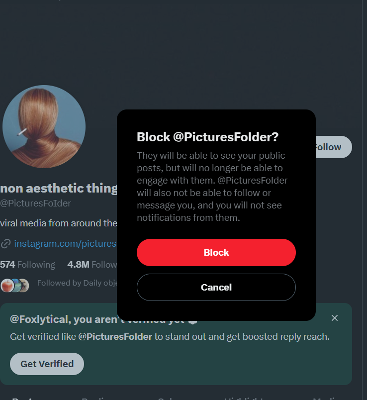 Blocked. 

Rodent on my tl
