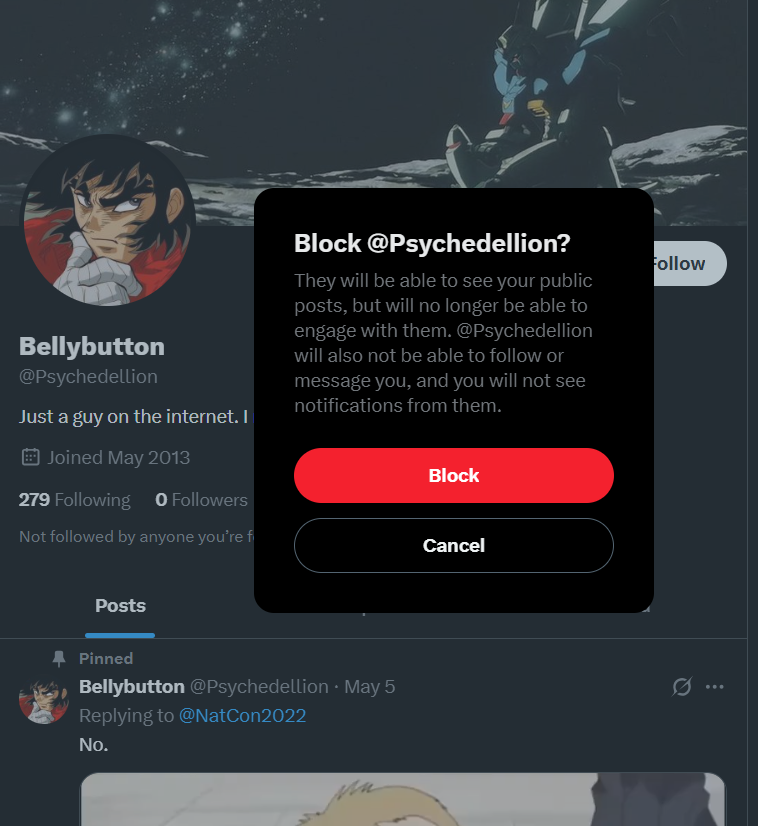 Blocked.

I don't need a reason