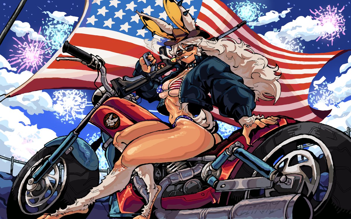 Chaya also celebrates, Happy 4 of July ameribros! 🥳🇺🇸