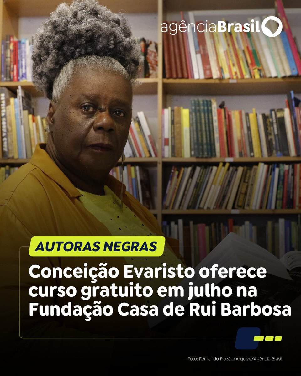 CULTURA | A Fundação Casa de Rui Barbosa (FCRB) promove, entre os dias 21 e 24 de julho, um curso presencial e gratuito com a escritora, intelectual e referência da literatura negra no Brasil, Conceição Evaristo.
