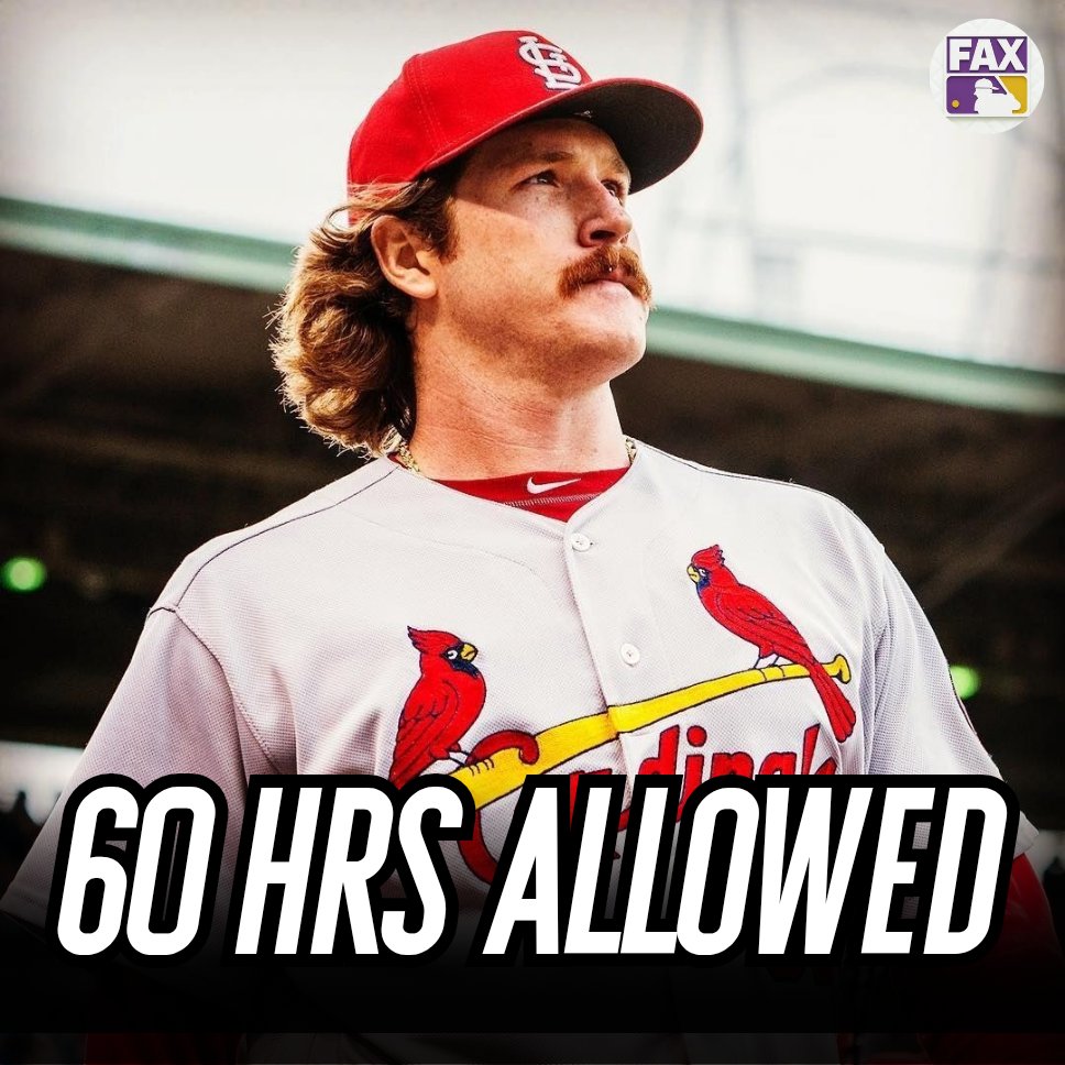 statfax's tweet image. Miles Mikolas allowed 60 home runs against the Cubs today.
It is an MLB and July 4th record
