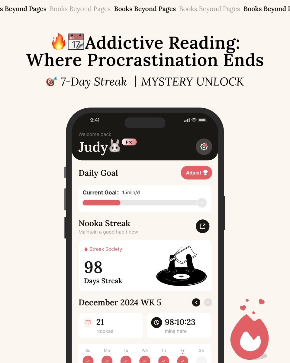 NookaApp's tweet photo. Addictive reading that builds real
learning habits.
Track your streak. Unlock rewards.
🎧 Just 15 minutes a day.
#Nooka #Nookaapp #TechForGood #PersonalDevelopment #booktwt #DigitalLearning #audiobooks #learningisfun #AI #EdTech https://t.co/mvL7ZvpsVQ