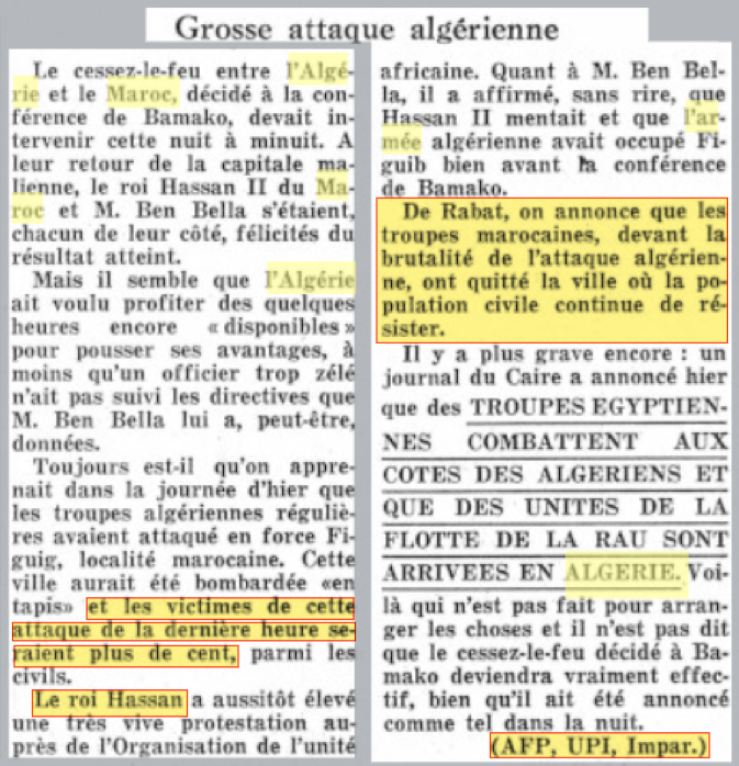 DzayerOffensive's tweet photo. l'armée 🇩🇿a humilié les #FAR durant la #GuerreDesSables en 1963, les troupes marocaines AVAIENT FUIT selon Hassan II (rapporté par l'AFP, média français) à l'arrivée des algériens. l'ANP🇩🇿a tué près de 100 marocains lors des affrontements en octobre-novembre

C:@generalA284829 https://t.co/mZrlEpoDTx