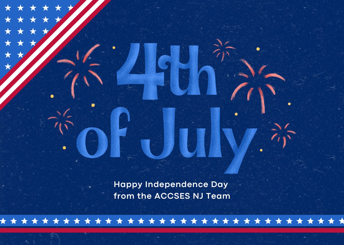 "America is another name for opportunity." - Ralph Waldo Emerson. Happy Independence Day from your friends at ACCSES NJ!