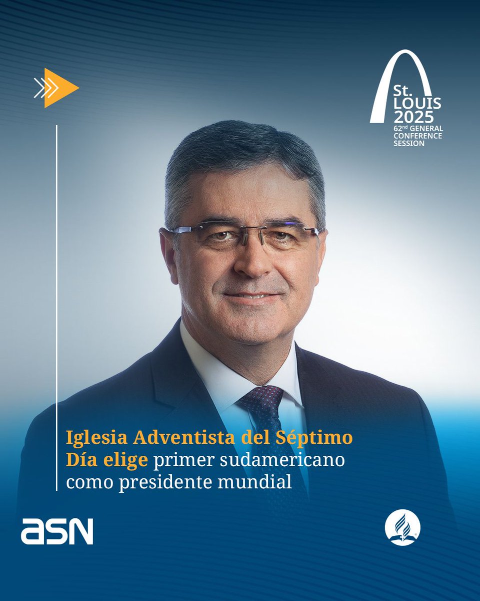 ✨🙏El presidente mundial de la Iglesia Adventista del Séptimo Día fue elegido durante el segundo día de la 62ª Asamblea de la Asociación General. 
Por primera vez un pastor sudamericano 🇧🇷🇦🇷🇵🇪🇨🇱🇪🇨🇧🇴🇵🇾🇺🇾 es elegido para liderar la Iglesia a nivel global👇
gc.adventistas.org